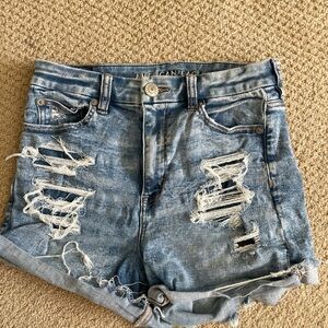 American Eagle Outfitters Light Blue Ripped Jean Shorts